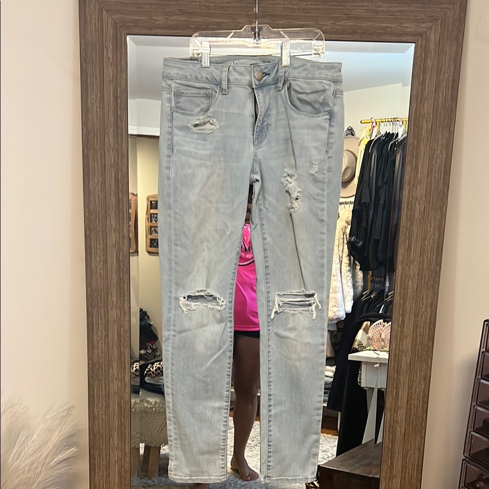American Eagle Outfitters Gray Boyfriend Jeans Relaxed Fit